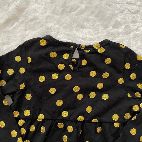 Harper Canyon Black Gold Sparkle Polk A Dot Long Sleeve New Dress Baby 18 Months - Picture 6 of 6